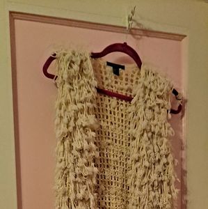 Cream colored long vest